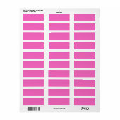 Roze, licht orchidee, met stevige kleur etiket (Full Sheet)
