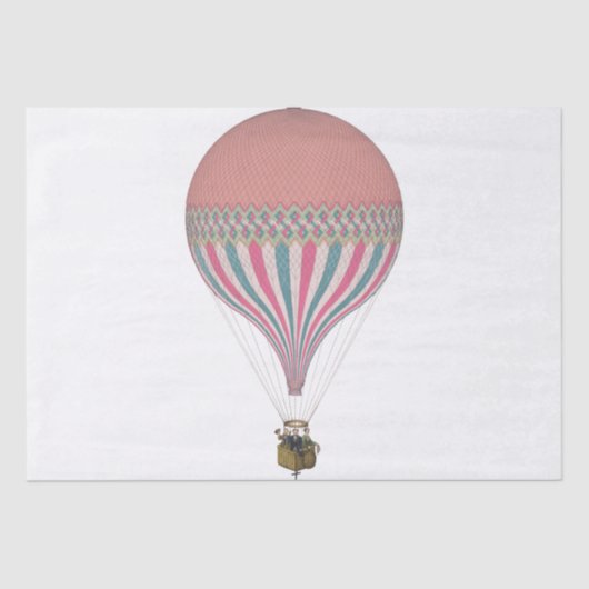 roze, lichte blauwe luchtballonnen tissuepapier (Voorkant)