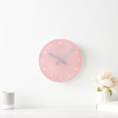 Roze lichte zachte textuur Kijk naar wandklok Ronde Klok (Huis)
