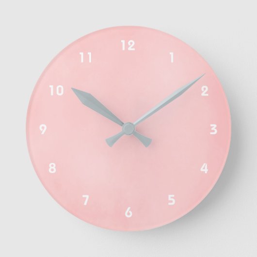 Roze lichte zachte textuur Kijk naar wandklok Ronde Klok (Voorkant)