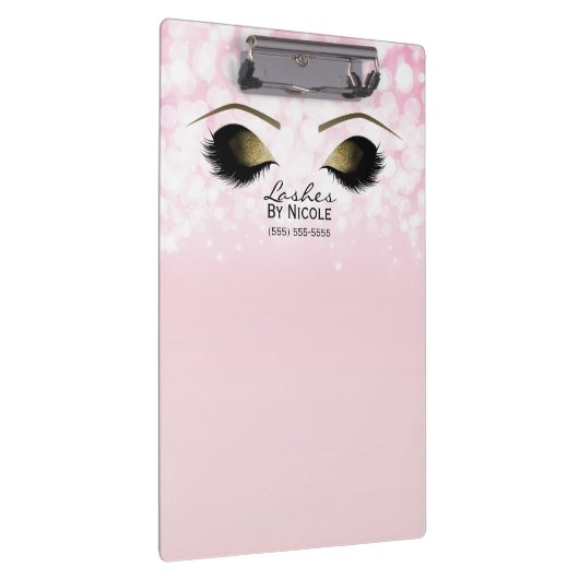 Roze Lichten Gouden Make-up Ogen Wimpers Gepersona Klembord (Rechts)