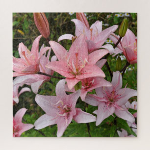 Roze lichtflorale schoonheid legpuzzel