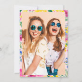 Roze, lichtgeel, lichtgroen goudschrift Sweet 16 Kaart (Achterkant)