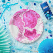 roze lichtsterkte papieren bordje (Feest)