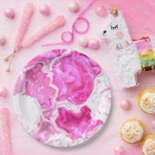 roze lichtsterkte papieren bordje (Feest)