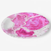 roze lichtsterkte papieren bordje (Gekanteld)