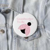Roze lidybug Grandma om Button van Baby shower te  (In situ)