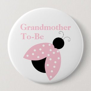 Roze lidybug Grandma om Button van Baby shower te 