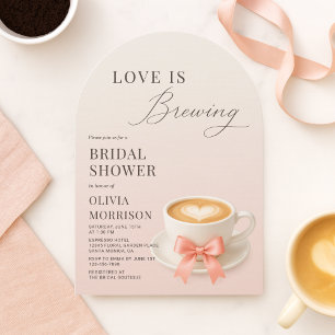 Roze Liefde Bruist Bruiloft Coffee Cafe Bruidsborr Kaart