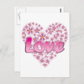 Roze liefde en dagen briefkaart (Voorkant / Achterkant)
