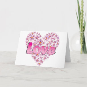 Roze liefde en dagen feestdagen kaart