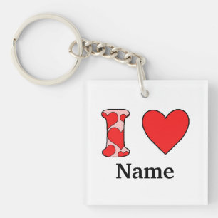 Roze liefde gestompt sleutelhanger