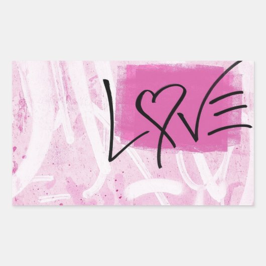 Roze Liefde Graffiti Kunst Stickers (Voorkant)