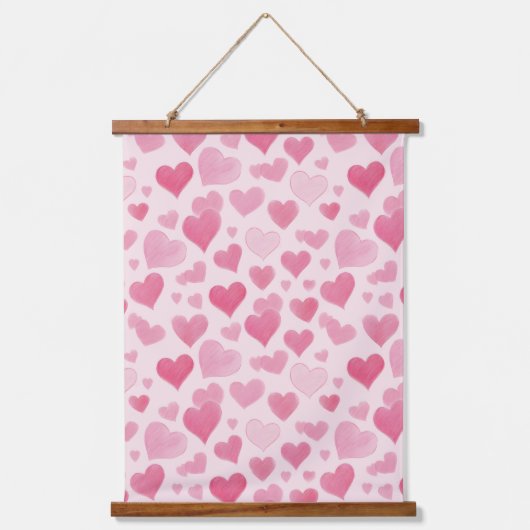 Roze liefde hangend wandkleed (Voorkant)