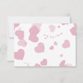Roze Liefde hart bruiloft Receptie Kaart (Achterkant)