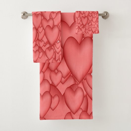 Roze liefde hart decoratief bad handdoek (Insitu)