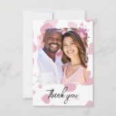  roze liefde hart foto bedankkaart (Voorkant)