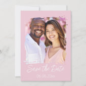 roze liefde hart foto Save the date Kaart (Voorkant)