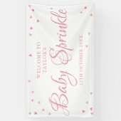  roze liefde hart kindermeisje Sprinkle Welkom Spandoek (Verticaal)