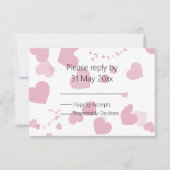 Roze Liefde hart RSVP insert (Voorkant)