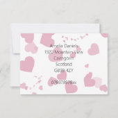 Roze Liefde hart RSVP insert (Achterkant)