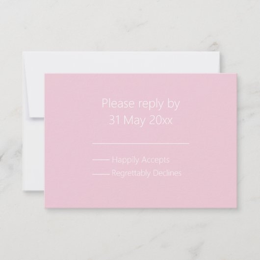Roze Liefde hart RSVP insert (Voorkant)