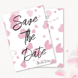  roze liefde hart Save the date Kaart
