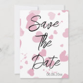 roze liefde hart Save the date Kaart (Voorkant)