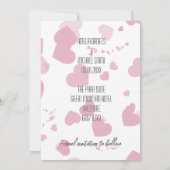  roze liefde hart Save the date Kaart (Achterkant)