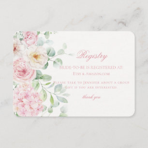 Roze Liefde in Bloom Bloemen Vrijgezellenfeest Reg Informatiekaartje