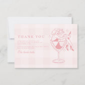 Roze liefde is het brouwen van espresso Vrijgezell Bedankkaart (Voorkant)