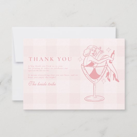 Roze liefde is het brouwen van espresso Vrijgezell Bedankkaart (Voorkant)