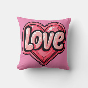Roze liefde kussen