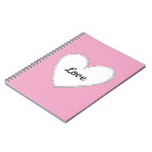 Roze liefde met witte hart notitieboek (Linkerzijde)