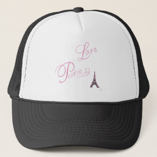Roze-Liefde-Parijs-Eiffeltoren-Uniek Trucker Pet
