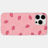 Roze liefde patroon met lippen en bloemen. Case-Mate iPhone case (Achterkant (horizontaal))