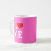 Roze liefde Romantic Elegant Koffiemok (Voorkant links)