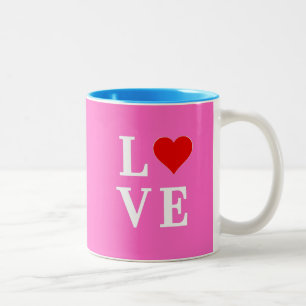 Roze liefde Romantic Elegant Tweekleurige Koffiemok