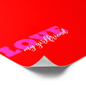 Roze LIEFDE ( voeg jouw tekst toe) Neon Red Valent Poster (Hoek)