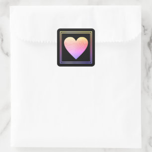 roze liefde voor romantische bruiloft vierkante sticker