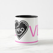 Roze liefde zwart hart met baby, mok (Midden)