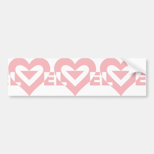 Roze liefdesafbeelding, roze bumpersticker (Voorkant)