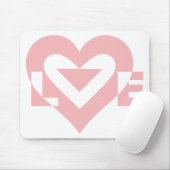 Roze liefdesafbeelding, roze muismat (Met muis)