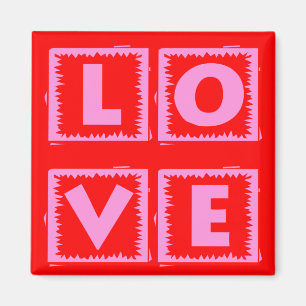 Roze liefdesbox magneet
