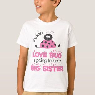 Roze liefdesbug Big Sister T-shirt
