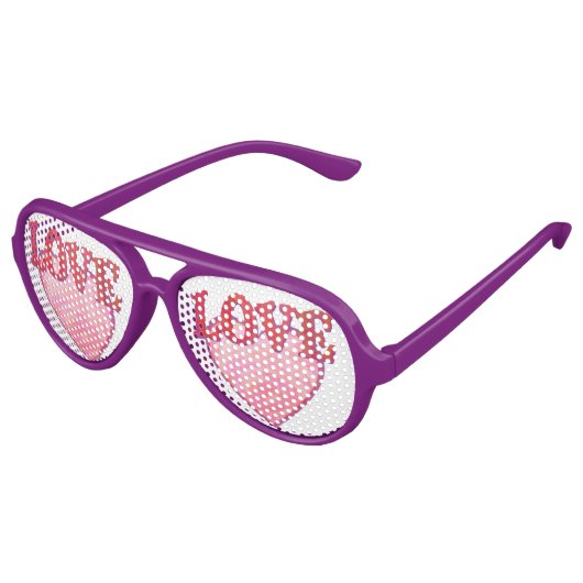 roze liefdeshart aviator zonnebril (Gekanteld)