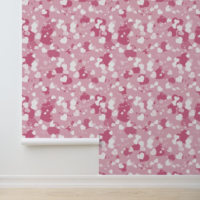  roze liefdeshart behang (Applicatie)