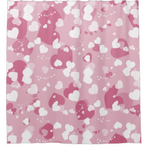 roze liefdeshart douchegordijn