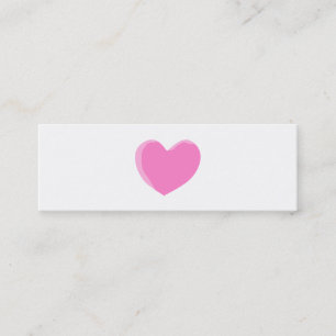 roze liefdeshart. mini visitekaartje