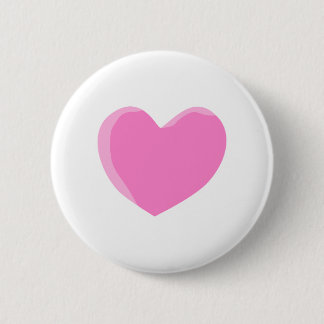 roze liefdeshart. ronde button 5,7 cm